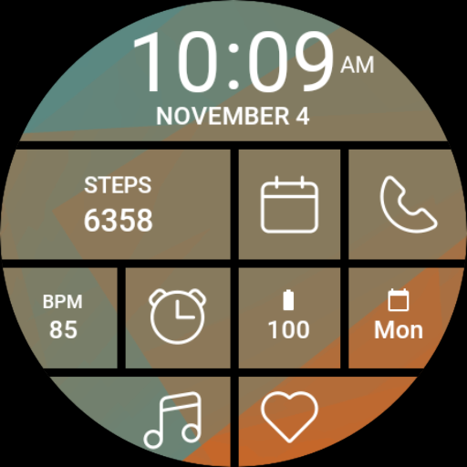 Get Blue Orange Tile Watch Face for Android Aso Report