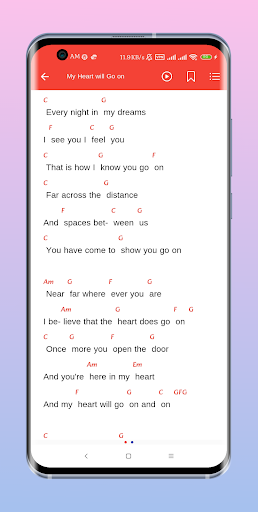 MChord - Guitar Chord & Lyrics Screen 2