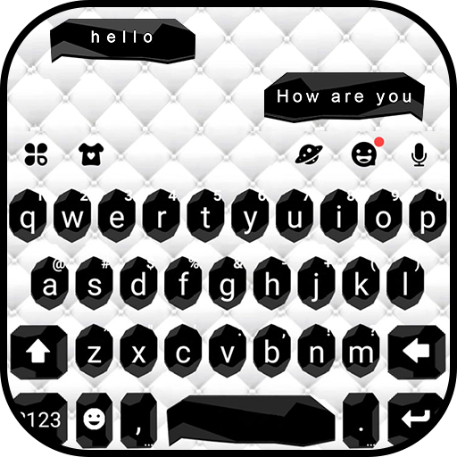 Black White SMS Keyboard Theme  Icon