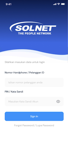 Android application Solnet Billing screenshort