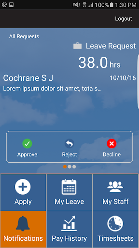 Android application Mobile HR screenshort