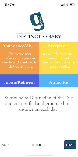 Gratitude Distinctionary Screen 3
