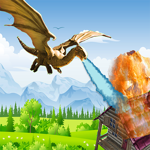 Dragon fly fire simulator 3D logo