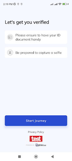 Android application IDWise Verify screenshort