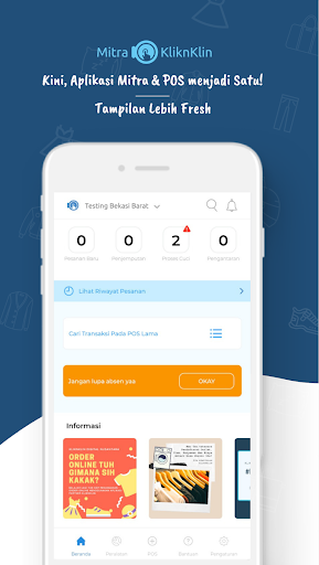 Android application Aplikasi Mitra Kliknklin screenshort