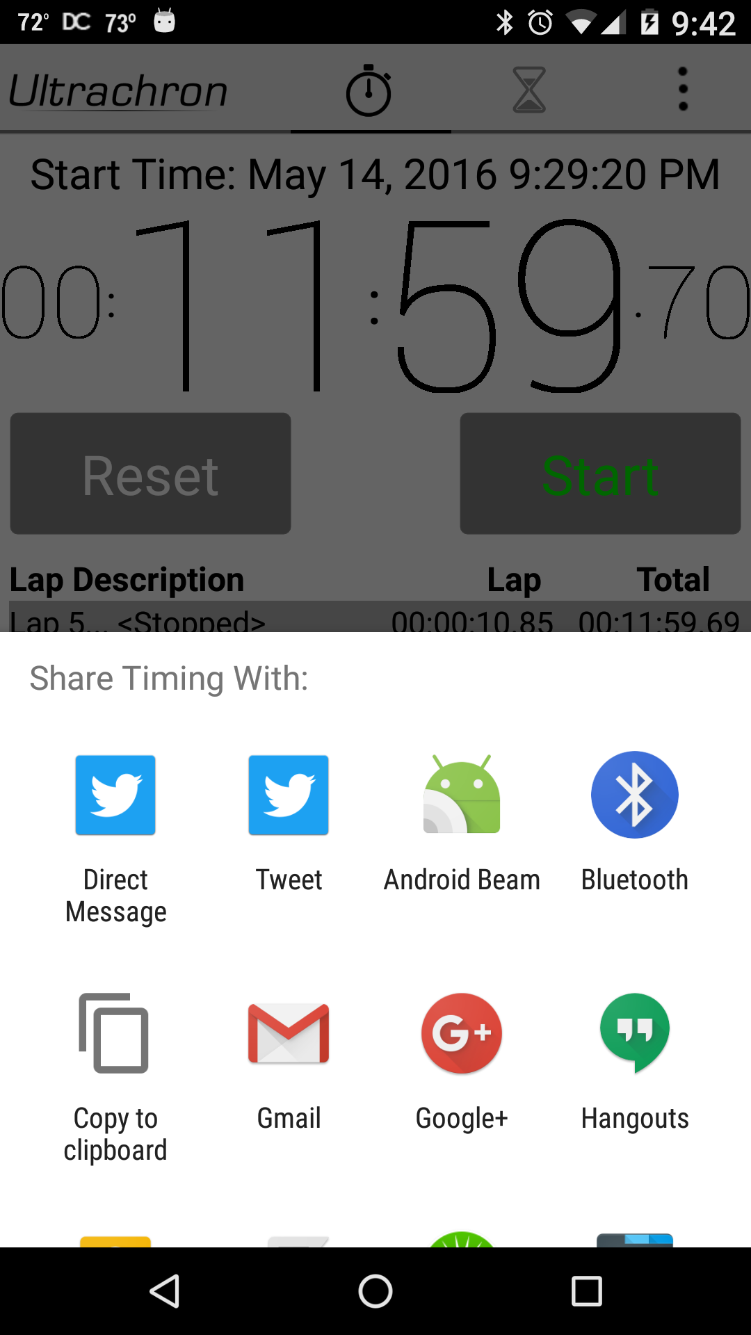 Android application Ultrachron Stopwatch & Timer screenshort