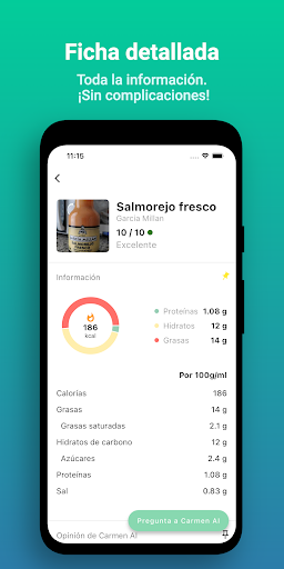 Carmen AI: Escáner alimentos Screenshot 3 - AppWisp.com