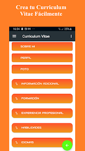 Captura de Pantalla 4 Currículum Vitae-Crea CV  PDF android
