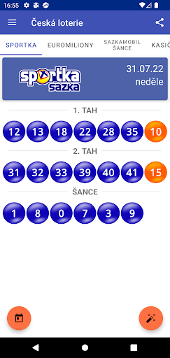 Android application Česká loterie (předpověď AI) screenshort