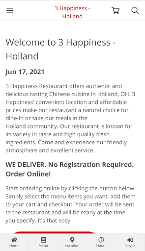 Android application 3 Happiness - Holland Ordering screenshort