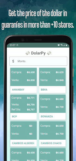 Android application DolarPy screenshort