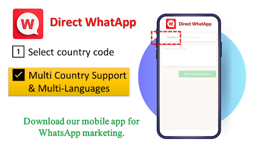 Android application Direct Message WhatApp screenshort