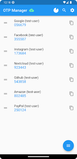 Nextcloud OTP Manager Screen 2