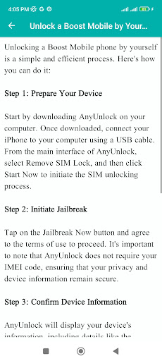 Unlock a Boost Phone Guide Screen 3