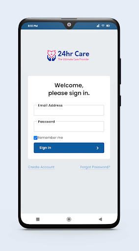 Android application 24hr Care screenshort