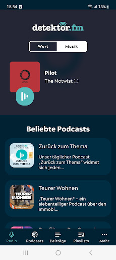 Android application detektor.fm | Onlineradio screenshort
