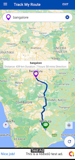 Android application Track My Route screenshort
