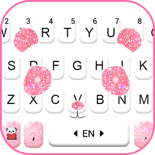 Glitter Pink Panda Keyboard Th  Icon