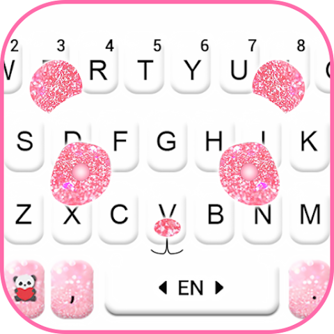 Glitter Pink Panda Tastatur-Glitter Pink Panda Tastatur-Thema 