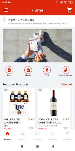 Android application Right Turn Liquors screenshort