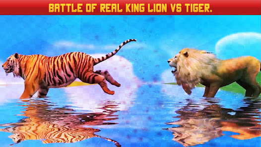 Captura de Pantalla 7 Lion Vs Tiger Wild Animal Simu android