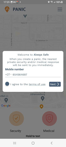 Always Safe Panic App Screen 2
