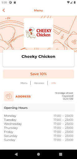 Cheeky Chicken OL10 Screen 2