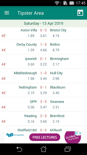 Football matches TipsterArea Screen 2