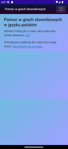 Android application Gry słowne - pomoc screenshort