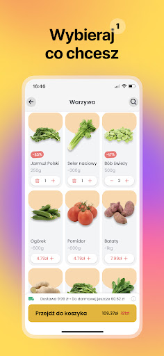 Android application Wojna Warzyw wege supermarket screenshort