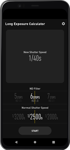 Android application Long Exposure Calculator screenshort