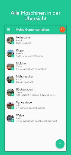 Android application Maschinenplaner screenshort