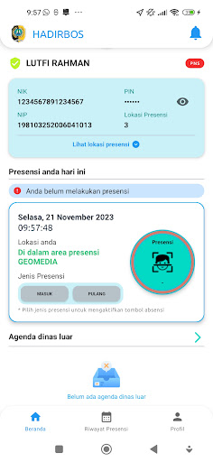 Presensi Hadirbos Screen 3