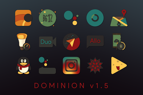 Dominion - Capture d'écran d'icônes rétro sombres