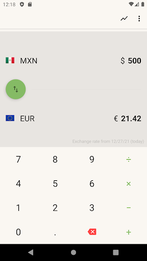 Euro Mexican Peso Converter Screen 2