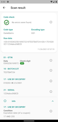 TQS Code Reader Screen 2