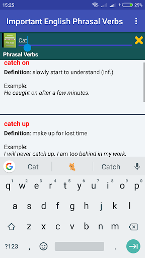 Android application Wow! English Phrasal Verbs screenshort