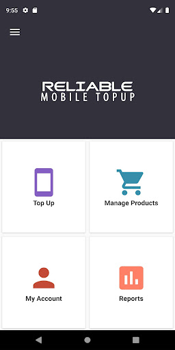 Android application Reliable Mobile Topup screenshort