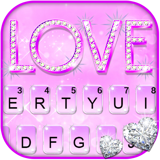 Purple Glitter Love Keyboard T  Icon