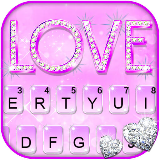 Purple Glitter Love Keyboard T logo
