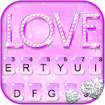 Cover Image of Download Purple Glitter Love Keyboard T  APK