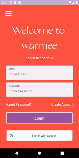 Android application Warmee screenshort