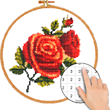 Rose Flower Cross Stitch Color By Number icon