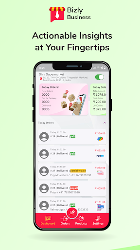 Android application Bizly Business screenshort