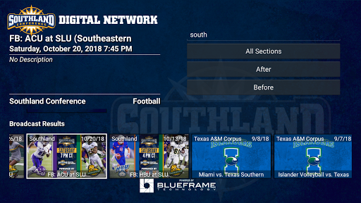 Southland Conference Screen 2
