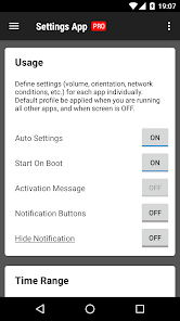 Screenshot 1 Configuración App Pro android