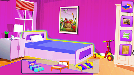 소녀 인형 집 : 디자인 및 깨끗한 고급 객실