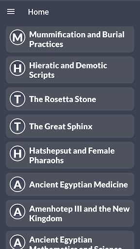 Android application Egypt History MCQ Quiz screenshort