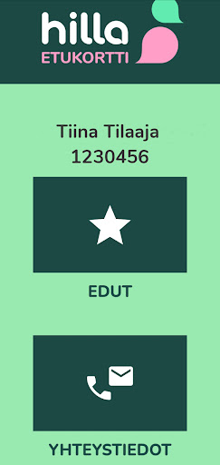 Android application Hilla Etukortti screenshort