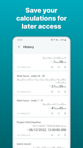 Time and Hours Calculator Screen 3